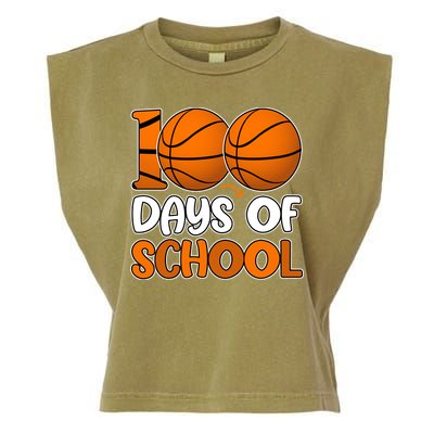 100 Days Of School Basketball Fan Cute Garment-Dyed Women's Muscle Tee