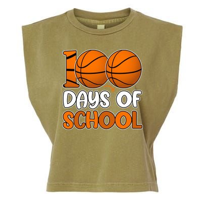 100 Days Of School Basketball Fan Cute Garment-Dyed Women's Muscle Tee