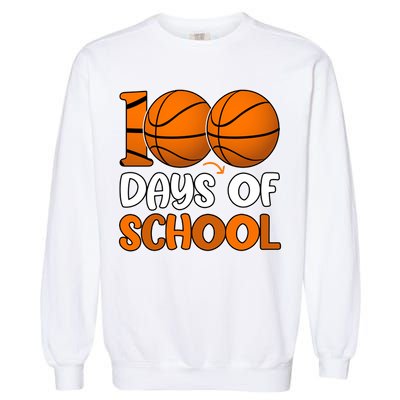100 Days Of School Basketball Fan Cute Garment-Dyed Sweatshirt