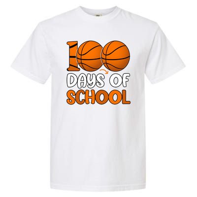 100 Days Of School Basketball Fan Cute Garment-Dyed Heavyweight T-Shirt