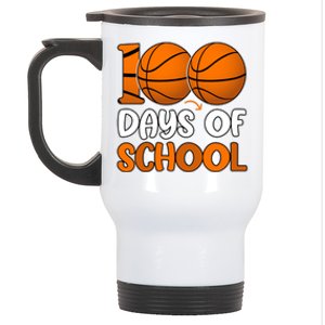 100 Days Of School Basketball Fan Cute Stainless Steel Travel Mug