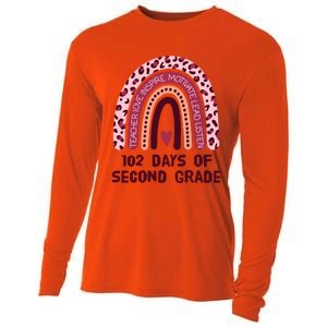 102 Day Of 2Nd Grade Rainbow 102 Day Of Second Grade Gift Cooling Performance Long Sleeve Crew