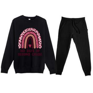 102 Day Of 2Nd Grade Rainbow 102 Day Of Second Grade Gift Premium Crewneck Sweatsuit Set