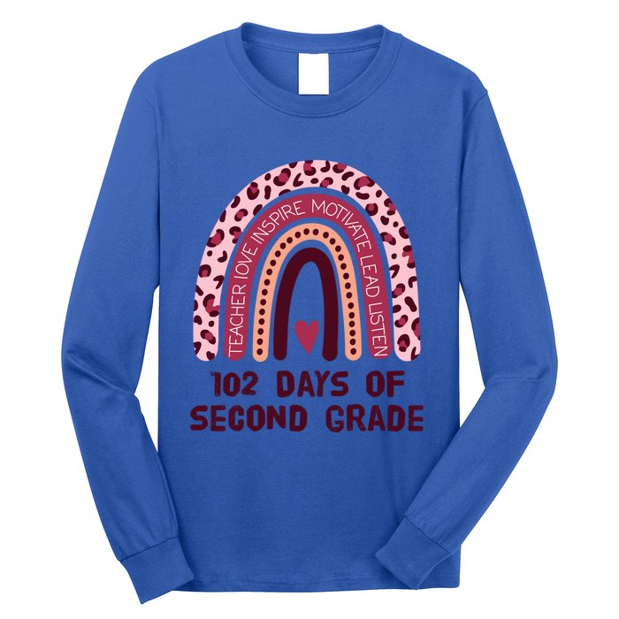 102 Day Of 2Nd Grade Rainbow 102 Day Of Second Grade Gift Long Sleeve Shirt