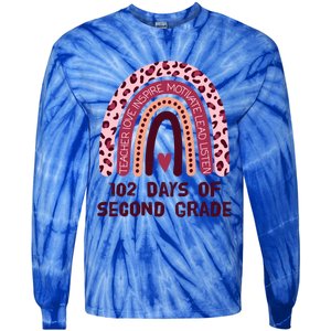 102 Day Of 2Nd Grade Rainbow 102 Day Of Second Grade Gift Tie-Dye Long Sleeve Shirt