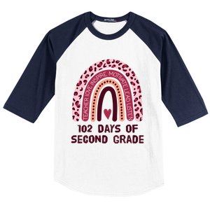 102 Day Of 2Nd Grade Rainbow 102 Day Of Second Grade Gift Baseball Sleeve Shirt