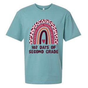 102 Day Of 2Nd Grade Rainbow 102 Day Of Second Grade Gift Sueded Cloud Jersey T-Shirt