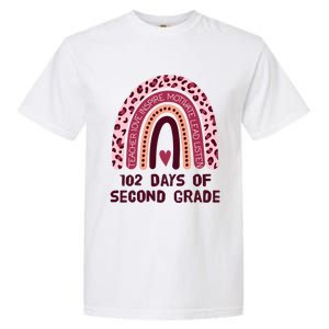 102 Day Of 2Nd Grade Rainbow 102 Day Of Second Grade Gift Garment-Dyed Heavyweight T-Shirt