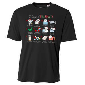 12 Days Of Pharmacy Christmas Pharmacist Tech Medication Cooling Performance Crew T-Shirt