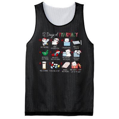 12 Days Of Pharmacy Christmas Pharmacist Tech Medication Mesh Reversible Basketball Jersey Tank