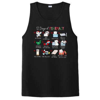 12 Days Of Pharmacy Christmas Pharmacist Tech Medication PosiCharge Competitor Tank