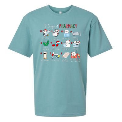 12 Days Of Pharmacy Christmas Pharmacist Tech Medication Sueded Cloud Jersey T-Shirt