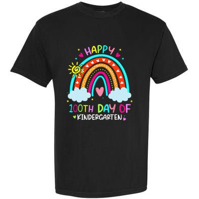 100th Day Of Kindergarten School Rainbow 100 Days Smarter Garment-Dyed Heavyweight T-Shirt