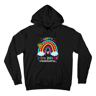 100th Day Of Kindergarten School Rainbow 100 Days Smarter Hoodie