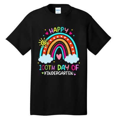 100th Day Of Kindergarten School Rainbow 100 Days Smarter Tall T-Shirt