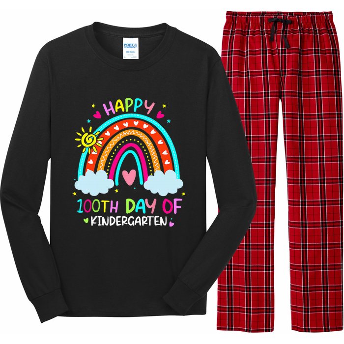 100th Day Of Kindergarten School Rainbow 100 Days Smarter Long Sleeve Pajama Set