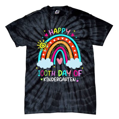 100th Day Of Kindergarten School Rainbow 100 Days Smarter Tie-Dye T-Shirt