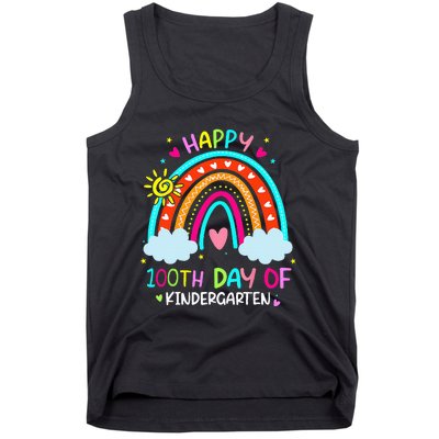 100th Day Of Kindergarten School Rainbow 100 Days Smarter Tank Top