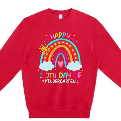 100th Day Of Kindergarten School Rainbow 100 Days Smarter Premium Crewneck Sweatshirt