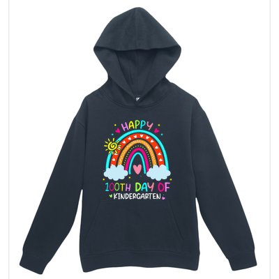 100th Day Of Kindergarten School Rainbow 100 Days Smarter Urban Pullover Hoodie