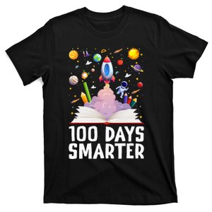 100th Day Of School 100 Days Smarter Books Space Astronaut T-Shirt