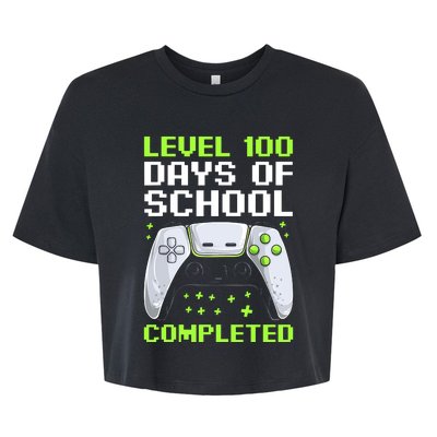 100 Days Of School Gamer Bella+Canvas Jersey Crop Tee