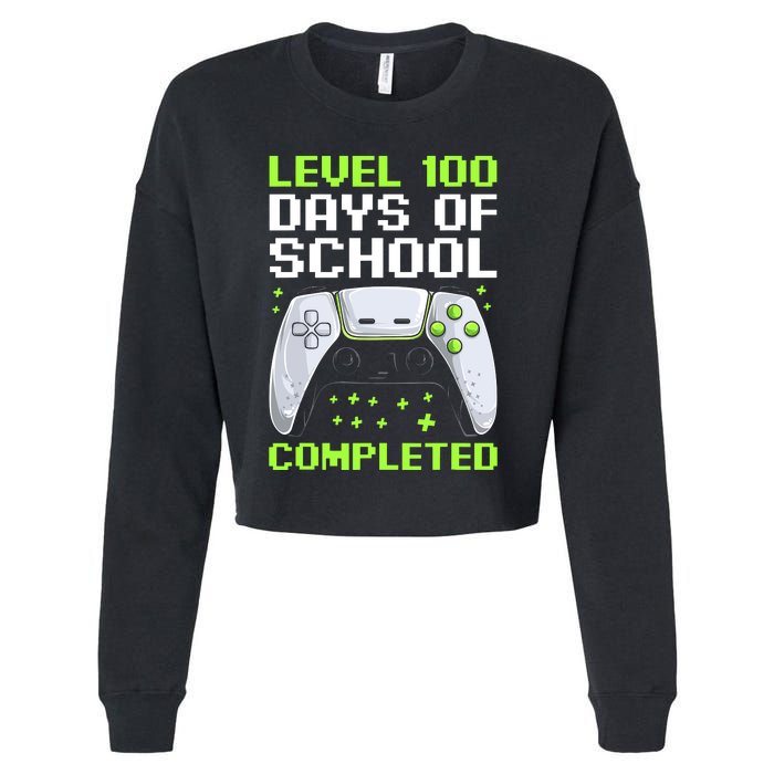 100 Days Of School Gamer Cropped Pullover Crew