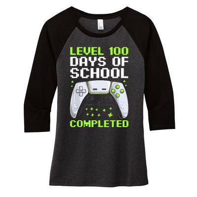 100 Days Of School Gamer Women's Tri-Blend 3/4-Sleeve Raglan Shirt