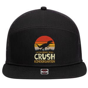 1st Day Of Kindergarten Im Ready To Crush Dinosaur Boy 7 Panel Mesh Trucker Snapback Hat