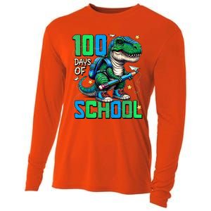 100 Days Of School Trex 100 Days Smarter 100th Day Of School Cooling Performance Long Sleeve Crew