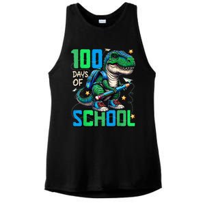 100 Days Of School Trex 100 Days Smarter 100th Day Of School Ladies PosiCharge Tri-Blend Wicking Tank