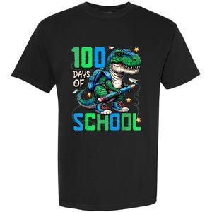 100 Days Of School Trex 100 Days Smarter 100th Day Of School Garment-Dyed Heavyweight T-Shirt