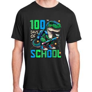 100 Days Of School Trex 100 Days Smarter 100th Day Of School Adult ChromaSoft Performance T-Shirt