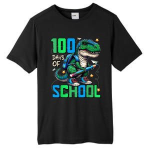 100 Days Of School Trex 100 Days Smarter 100th Day Of School Tall Fusion ChromaSoft Performance T-Shirt