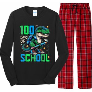 100 Days Of School Trex 100 Days Smarter 100th Day Of School Long Sleeve Pajama Set