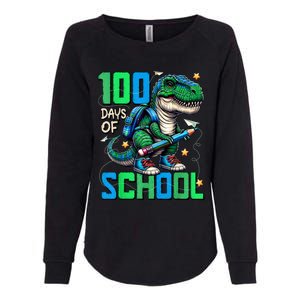 100 Days Of School Trex 100 Days Smarter 100th Day Of School Womens California Wash Sweatshirt