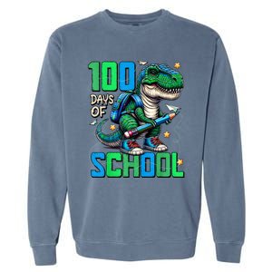 100 Days Of School Trex 100 Days Smarter 100th Day Of School Garment-Dyed Sweatshirt