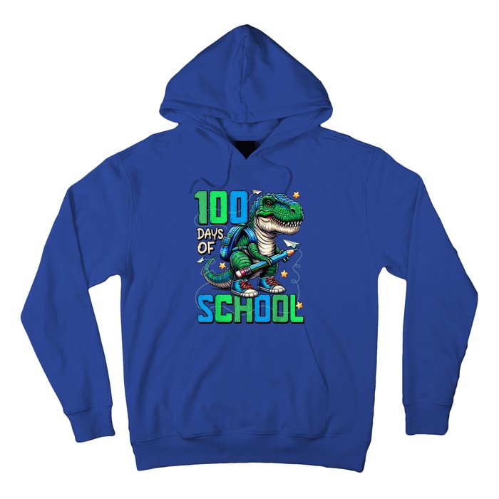 100 Days Of School Trex 100 Days Smarter 100th Day Of School Hoodie