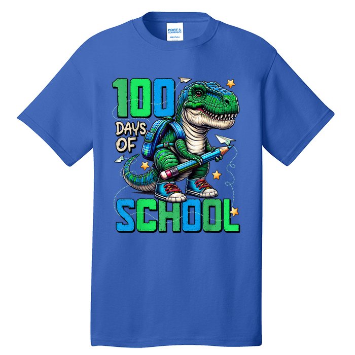 100 Days Of School Trex 100 Days Smarter 100th Day Of School Tall T-Shirt