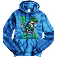 100 Days Of School Trex 100 Days Smarter 100th Day Of School Tie Dye Hoodie