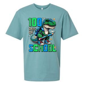 100 Days Of School Trex 100 Days Smarter 100th Day Of School Sueded Cloud Jersey T-Shirt