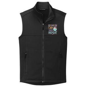 100 Days Of Coffee Teach Repeat 100th Day Of School Teachers Gift Collective Smooth Fleece Vest