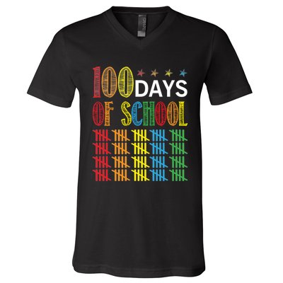 100 Day Of School V-Neck T-Shirt