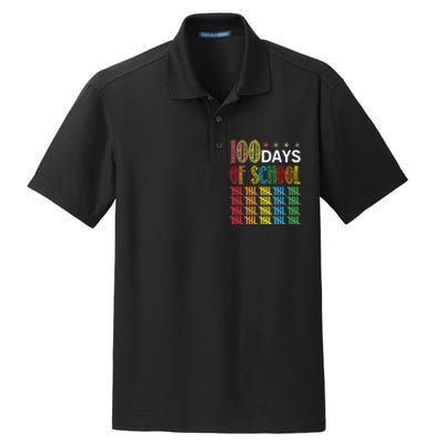 100 Day Of School Dry Zone Grid Polo