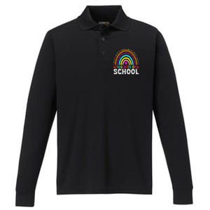 100 Days Of School Rainbow 100 Days Smarter Teacher Student Performance Long Sleeve Polo