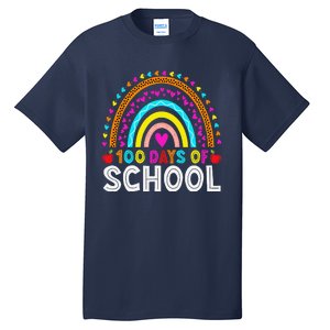 100 Days Of School Rainbow 100 Days Smarter Teacher Student Tall T-Shirt