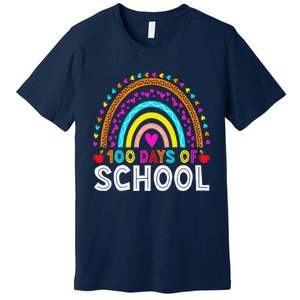 100 Days Of School Rainbow 100 Days Smarter Teacher Student Premium T-Shirt