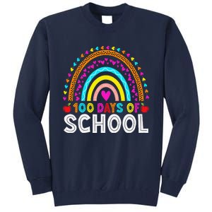 100 Days Of School Rainbow 100 Days Smarter Teacher Student Tall Sweatshirt