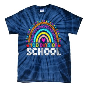 100 Days Of School Rainbow 100 Days Smarter Teacher Student Tie-Dye T-Shirt