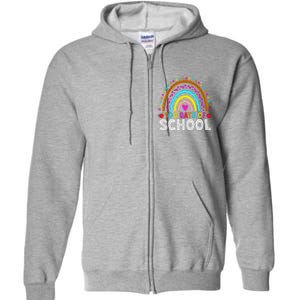 100 Days Of School Rainbow 100 Days Smarter Teacher Student Full Zip Hoodie